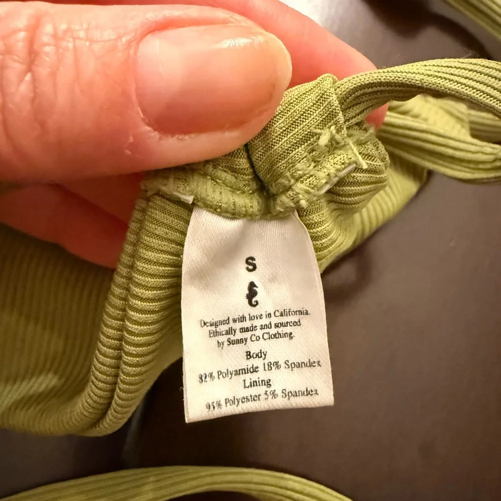 Olive Green Triangle Bikini Top - Picture 3 of 3